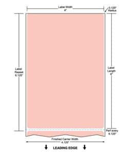4" x 6" Color Label (Pink) (Case) - RFC-4-6-1000-PK