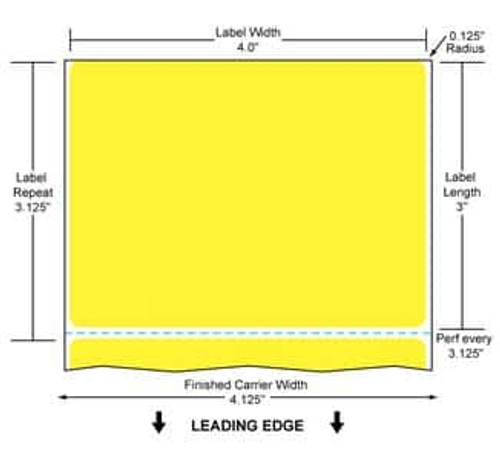 4" x 3" Color Label (Yellow) (Case) - RFC-4-3-1900-YL