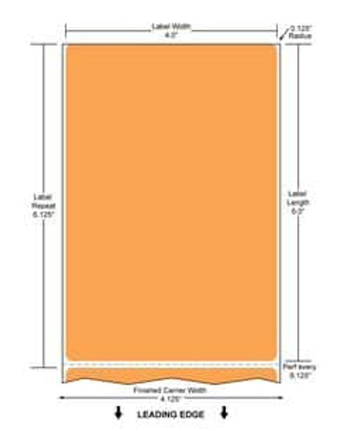 4" x 6" Color Label (Orange) (Case) - RFC-4-6-1000-OR