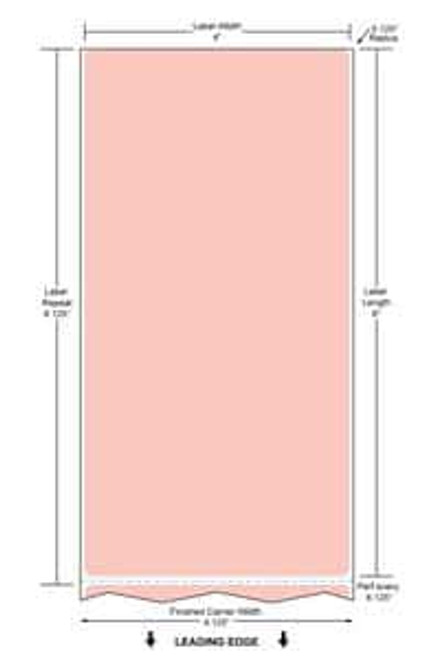4" x 8" Color Label (Pink) (Case) - RFC-4-8-750-PK