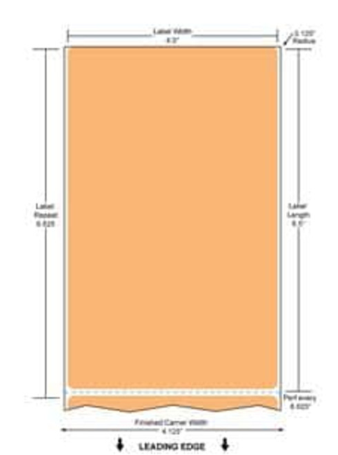4" x 6.5" Color Label (Orange) (Case) - RFC-4-65-900-OR