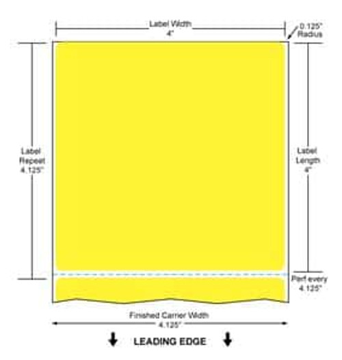 4" x 4" Color Label (Yellow) (Case) - RFC-4-4-1500-YL