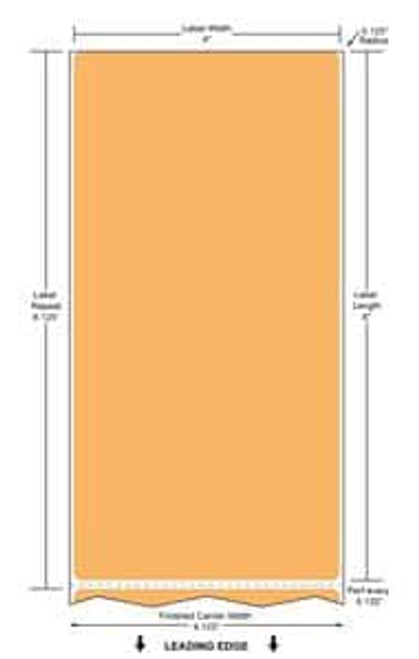 4" x 8" Color Label (Orange) (Case) - RFC-4-8-750-OR