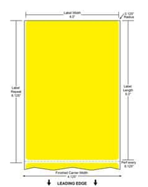 4" x 6" Color Label (Yellow) (Case) - RFC-4-6-250-YL