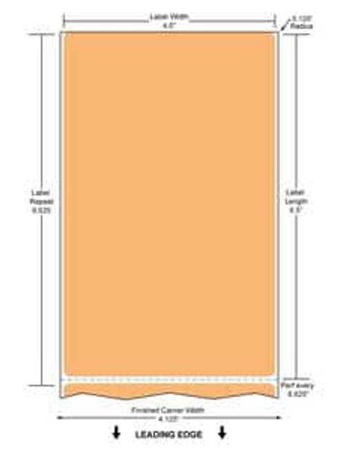 4" x 6.5" Color Label (Orange) (Case) - RD-4-65-230-OR