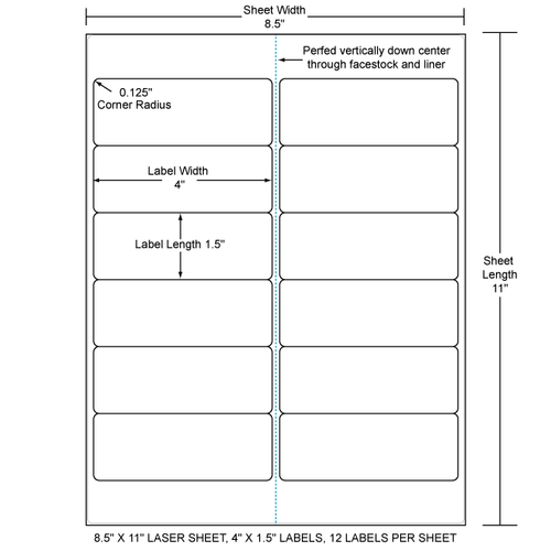 4" x 1.5" EDP Laser Sheet (Case) - RL-4-15-12-RC