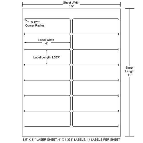 4" x 1.333" EDP Laser Sheet (Case) - RL-4-133-14-RC