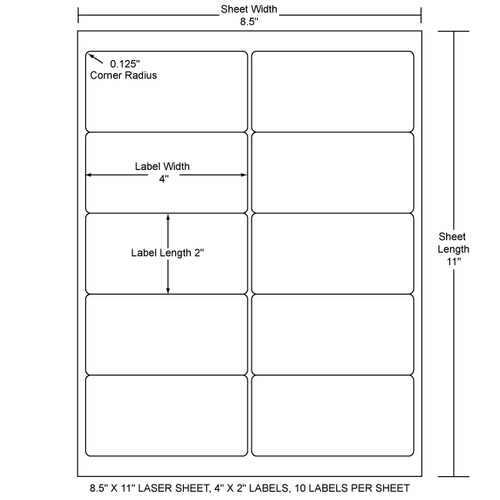 4" x 2" EDP Laser Sheet (Case) - RL-4-2-10-RC