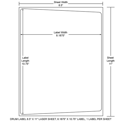 8.1875" x 10.75" EDP Laser Sheet (Case) - RL-81875-1075-1-DR