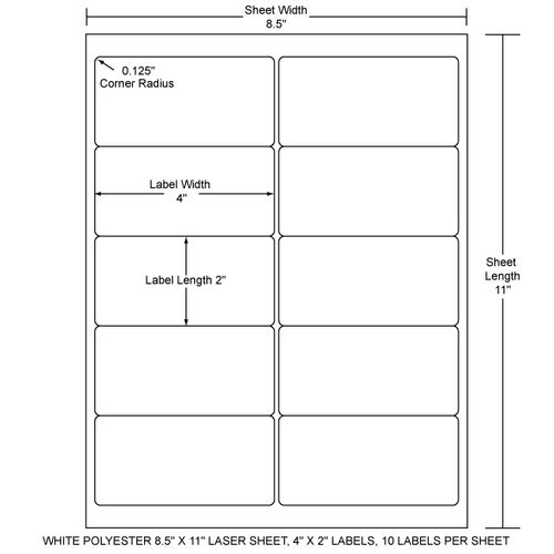 4" x 2" EDP Laser Sheet (Case) - RL-4-2-10-SG