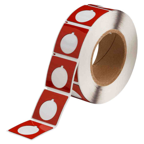 THTEP169-593-.25RD Brady Raised Panel Polyester Half Circle Push Button Label - Image1