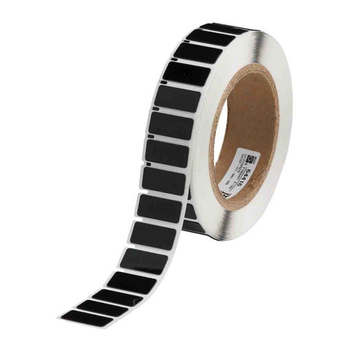 THTEP-171-593-.5BK Brady Raised Panel Polyester Circular Hole with Notch Push Button Label - Image1