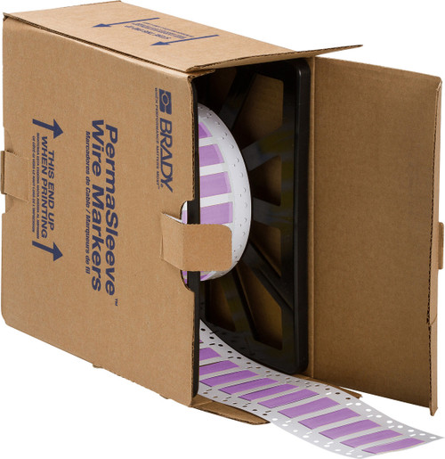 Brady 1" x 0.645" PermaSleeve Heatex Wire Marking Sleeves Label (Violet) (Roll of 2000 Each) - 2HX-375-2-VT-2