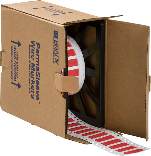 Brady 0.5" x 0.851" PermaSleeve Heatex Wire Marking Sleeves Label (Red) (Roll of 2000 Each) - 2HX-500-2-RD-4