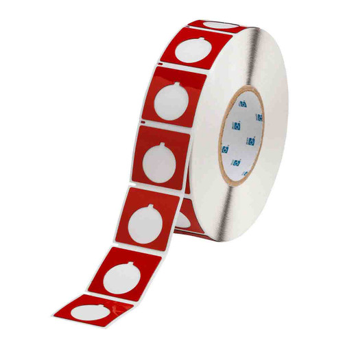 THTEP-169-593-.5RD Brady Raised Panel Polyester Circular Hole with Notch Push Button Label - Image1