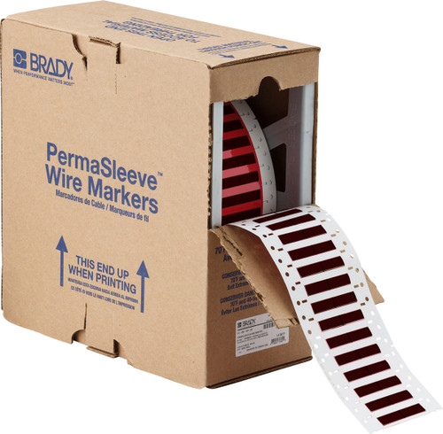 Brady 0.75" x 0.335" PermaSleeve Heatex Heat Shrink Label (Black) (Roll of 5000 Each) - HX-187-150-BK-2