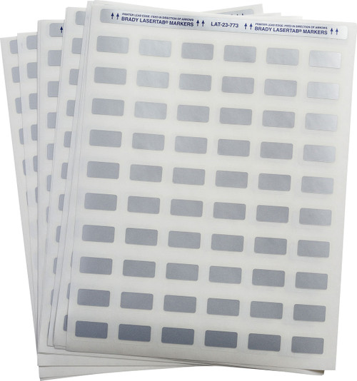 Brady 1" x 0.5" LaserTab Label (Silver) (Pack of 42 Sheets) - LAT-23-773-2.5
