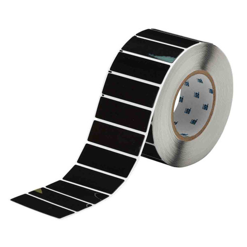 THTEP-176-593-.5BK Brady Raised Panel Polyester Circular Hole with Notch Push Button Label - Image1