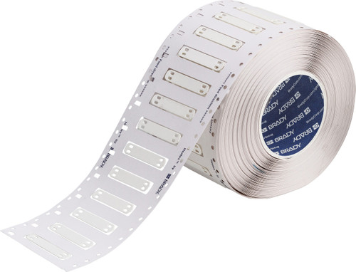 Brady 2.4" x 0.390" Zero Halogen Cable Markers Tag (Roll of 1000 Tags) - HSCM-2400-0.390-WT