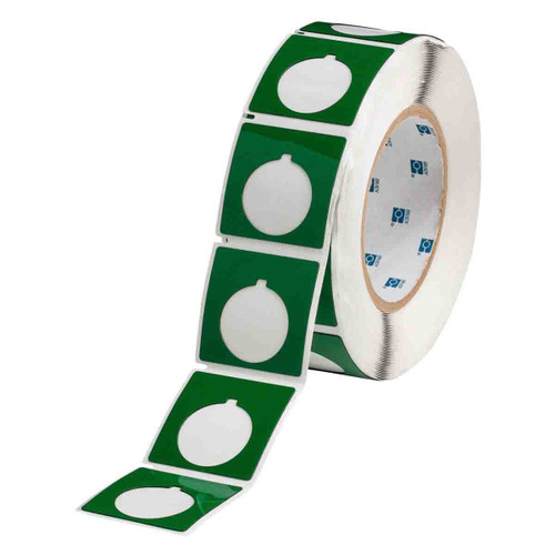 THTEP169-593-.25GN Brady Raised Panel Polyester Half Circle Push Button Label - Image1