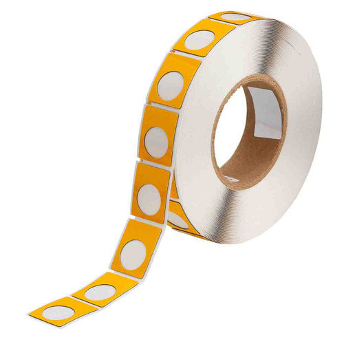THTEP167U-593-.5YL Brady Raised Panel Polyester Circular Hole Push Button Label - Image1