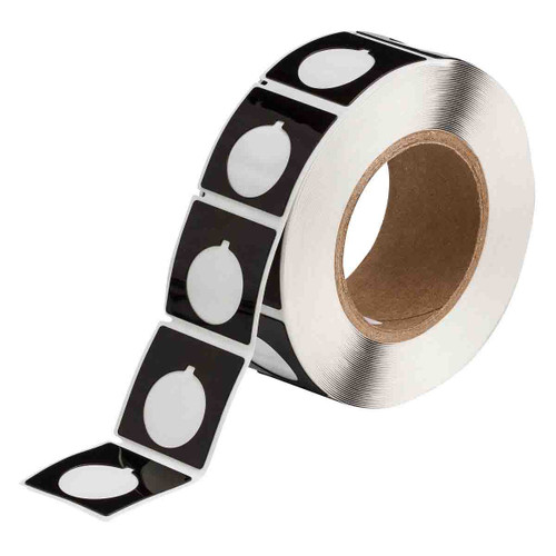 THTEP169-593-.25BK Brady Raised Panel Polyester Half Circle Push Button Label - Image1