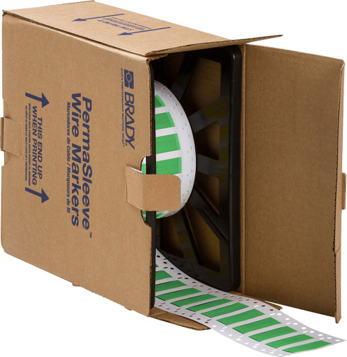 Brady 1" x 0.645" PermaSleeve Heatex Wire Marking Sleeves Label (Green) - 2HX-375-2-GR-2
