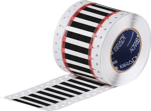 Brady 0.5" x 0.335" PermaSleeve Heatex Wire Marking Sleeves Label (Black) (Roll of 10000 Each) - 2HX-187-2-BK-4