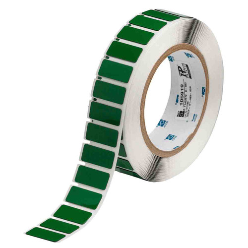 THTEP-171-593-.5GN Brady Raised Panel Polyester Circular Hole with Notch Push Button Label - Image1
