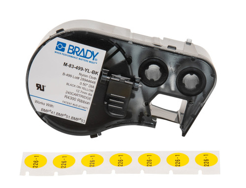 Brady Nylon Cloth Labels Label (Cartridge) - M-83-499-YL-BK