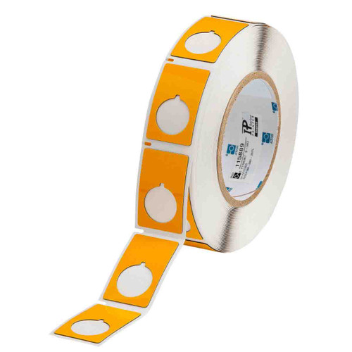 THTEP168-593-.25YL Brady Raised Panel Polyester Half Circle Push Button Label - Image1