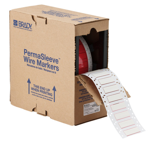 Brady 0.5" x 0.645" PermaSleeve Heatex Heat Shrink Label (Roll of 4000 Each) - HX-375-2-WT-4