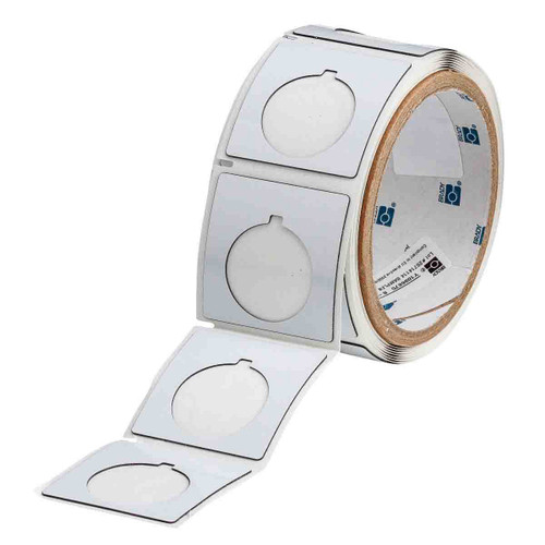 THTEP169-593-.25 Brady Raised Panel Polyester Half Circle Push Button Label - Image1