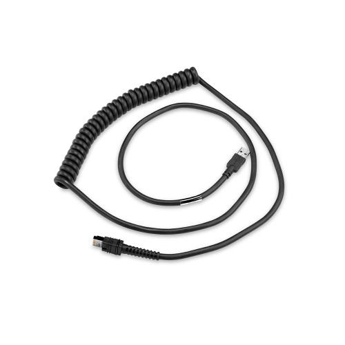 Zebra Barcode Scanner Shielded USB Cable (9' Coiled) - CBA-UF6-C09ZAR