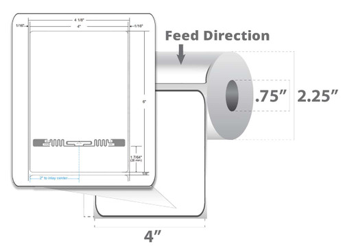 Zebra 4" x 6" Z-Perform 2000D RFID Label (Roll) - 10027808-EA