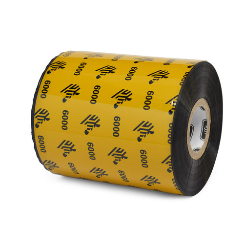 Zebra 3.27" x 1,476' 6000 Wax Ribbon (Roll) - 06000BK08345-EA