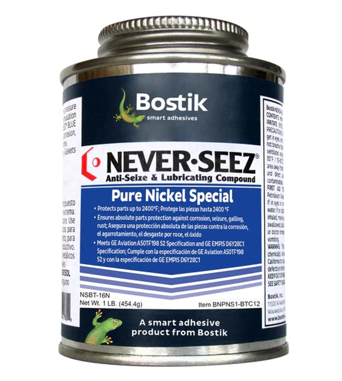 Bostik Never-Seez NSBT-16N Pure Nickel Special Anti-Seize 1 lb. (Brush Top  Can)