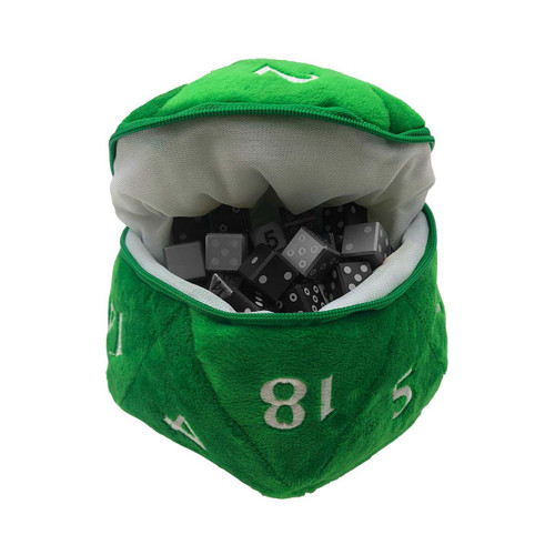 D20 Plush Dice Bag - Green