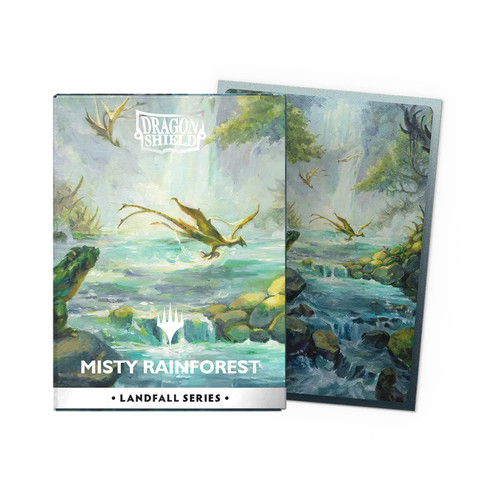Dragon Shield Sleeves: Standard DUAL- Matte 'MTG Landfall Series- Misty Rainforest' Art (100 ct.)