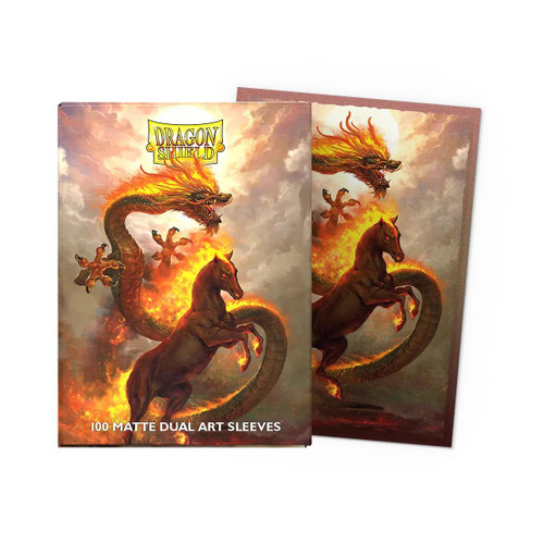 Dragon Shield Sleeves: Standard DUAL- Matte 'Fire Horse 2026' Art, Limited Edition (100 ct.)