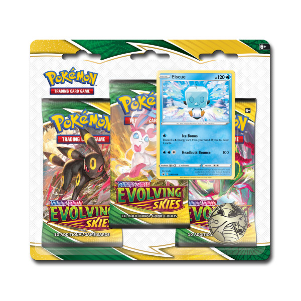 Pokémon TCG: Sword & Shield—Evolving Skies Three-Booster Blister (Eiscue)