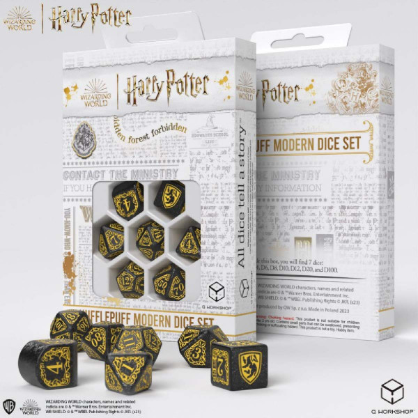 Harry Potter: Hufflepuff Modern Dice Set - Black