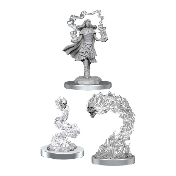 D&D Nolzur's Marvelous Miniatures: Dark Spellcaster & Flameskulls