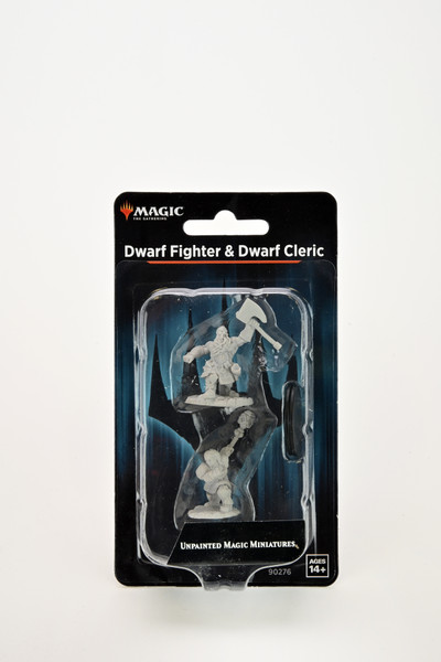 Magic the Gathering Unpainted Miniatures: Dwarf Fighter & Dwarf Cleric