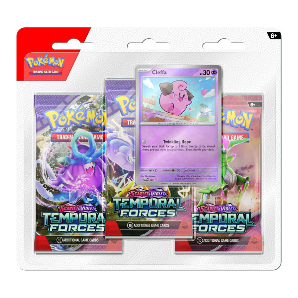 Pokémon TCG: Scarlet & Violet— Temporal Forces Three-Booster Blister (Cleffa)