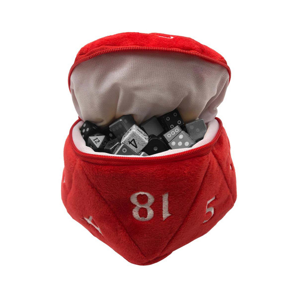 D20 Plush Dice Bag - Red