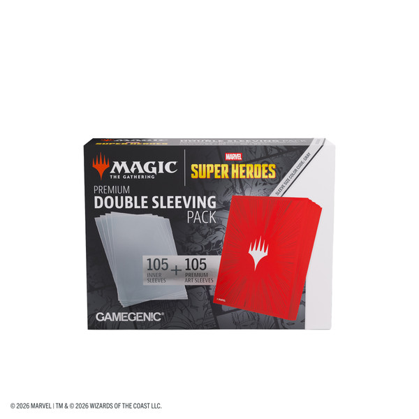 Magic: The Gathering | Marvel Super Heroes Premium Double Sleeving Pack 100 - Comic Burst Red