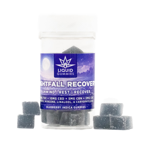 Nightfall Recovery - THC + CBD + CBN + CBC Blueberry Indica Gummies - 460mg - 20ct