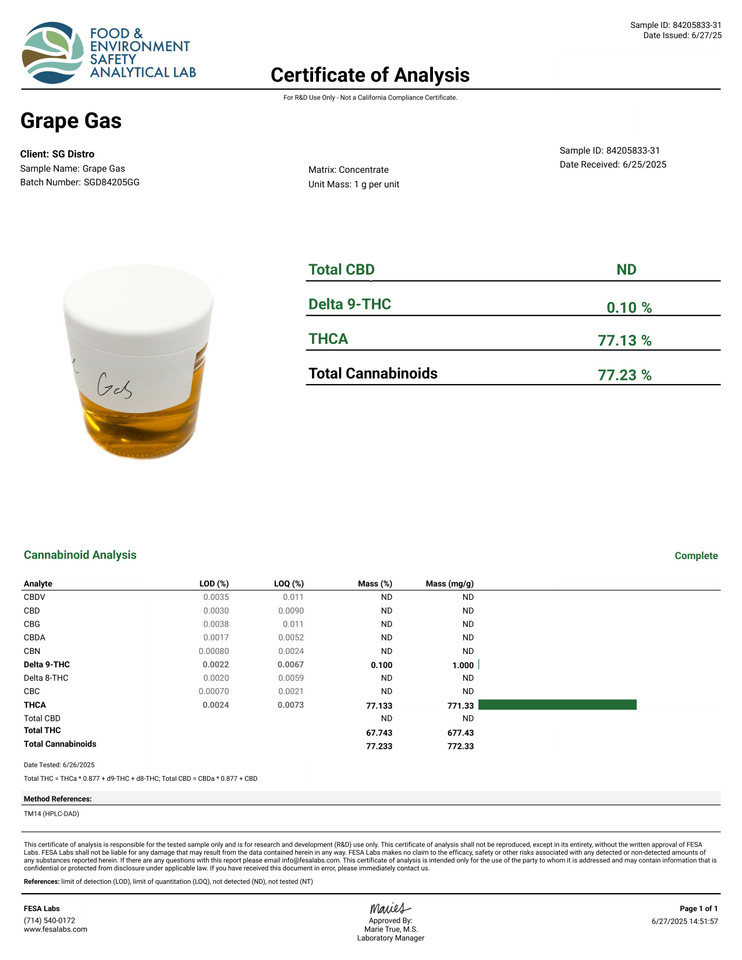 GRAPE GAS 0.5g ROSIN DISPOSABLE - HYBRID