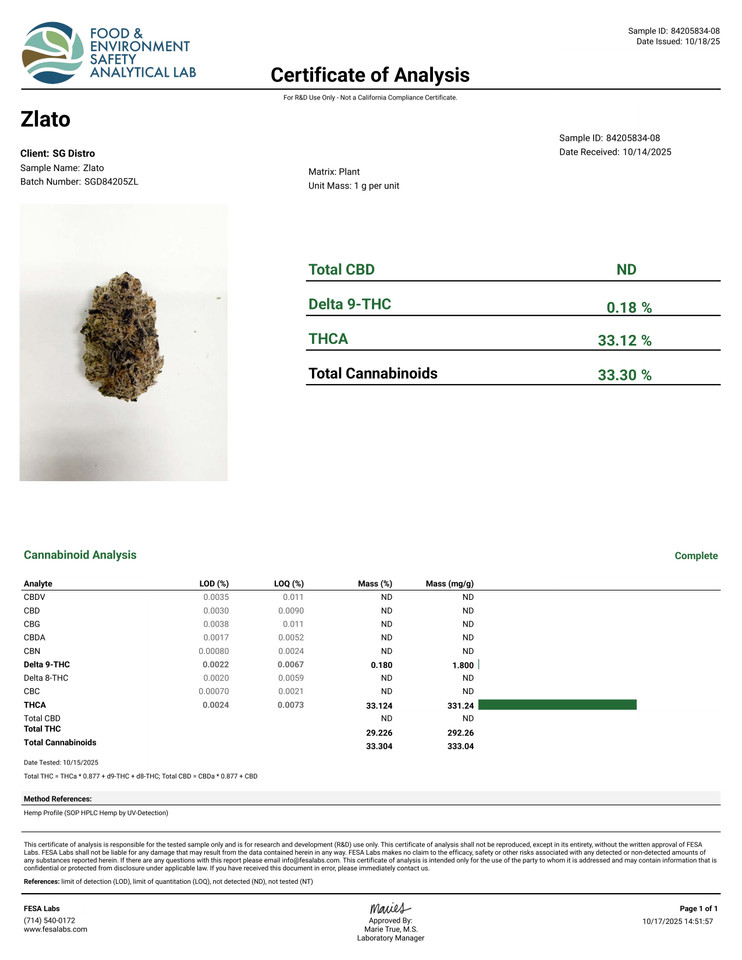 ZLATO 1G HYBRID PRE-ROLL (33%)